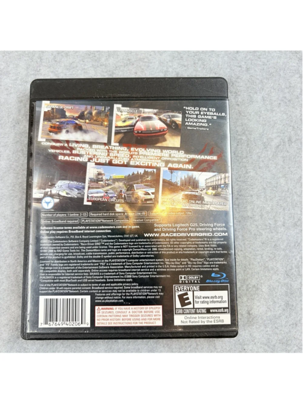 GRID PlayStation 3 PS3 CIB Complete!
